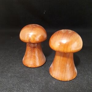 Vintage Mushroom Solid Wood Salt/Pepper Shaker Mid Century